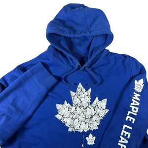 Toronto Maple Leafs Graphic Hoodie Men’s XXL Fanatics NHL Hockey Blue Fleece Y2K